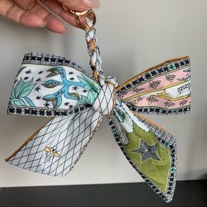 NWOT, Twilly Bando Scarf bag Charm on gold, colourful bee print or 2 for $20